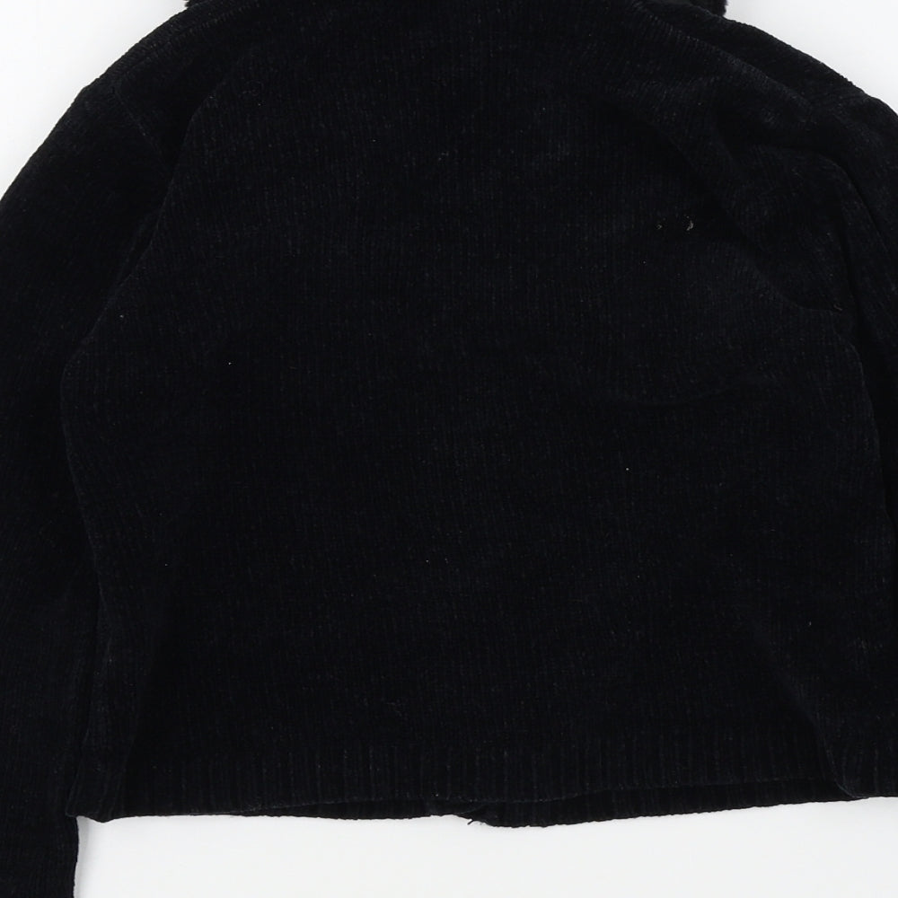 Adams Girls Black Colourblock  Cardigan Jumper Size 8 Years