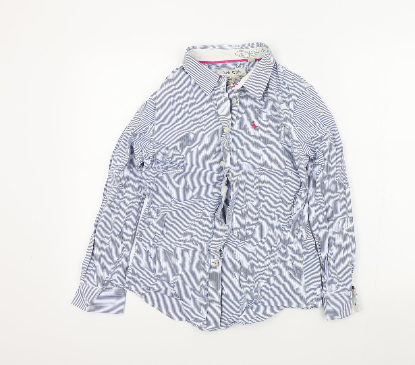Jack Wills Womens Blue Striped  Basic Button-Up Size 12