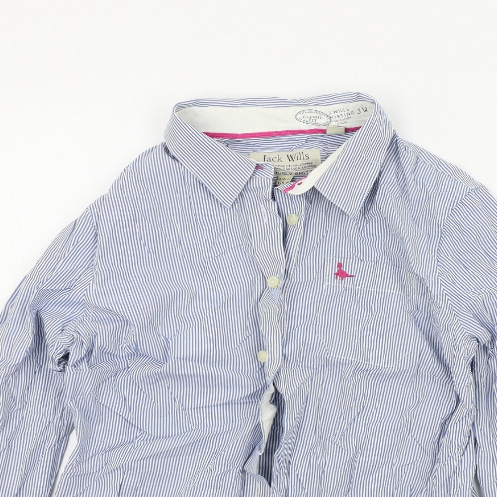 Jack Wills Womens Blue Striped  Basic Button-Up Size 12
