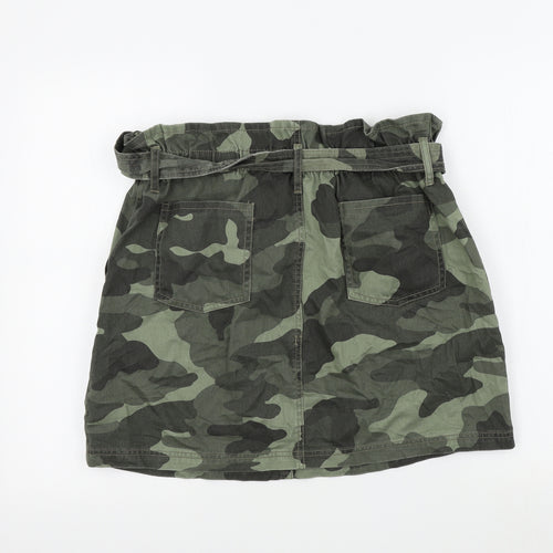River Island Womens Green Camouflage  A-Line Skirt Size 16