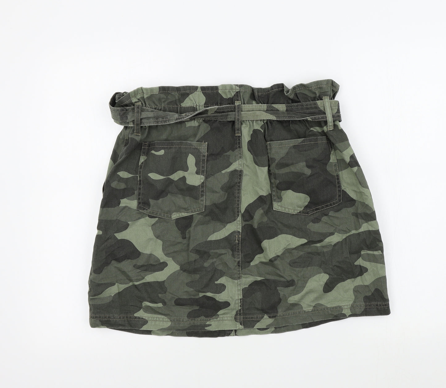 River Island Womens Green Camouflage  A-Line Skirt Size 16