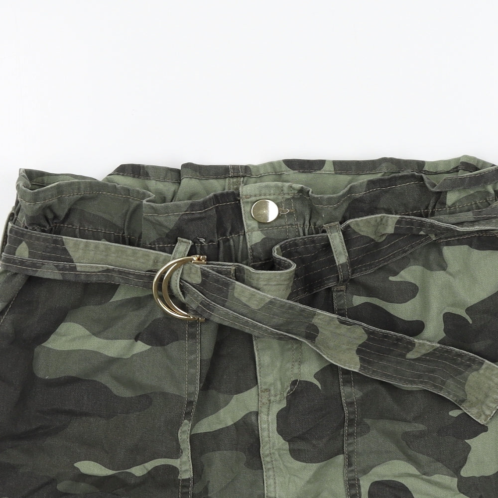 River Island Womens Green Camouflage  A-Line Skirt Size 16