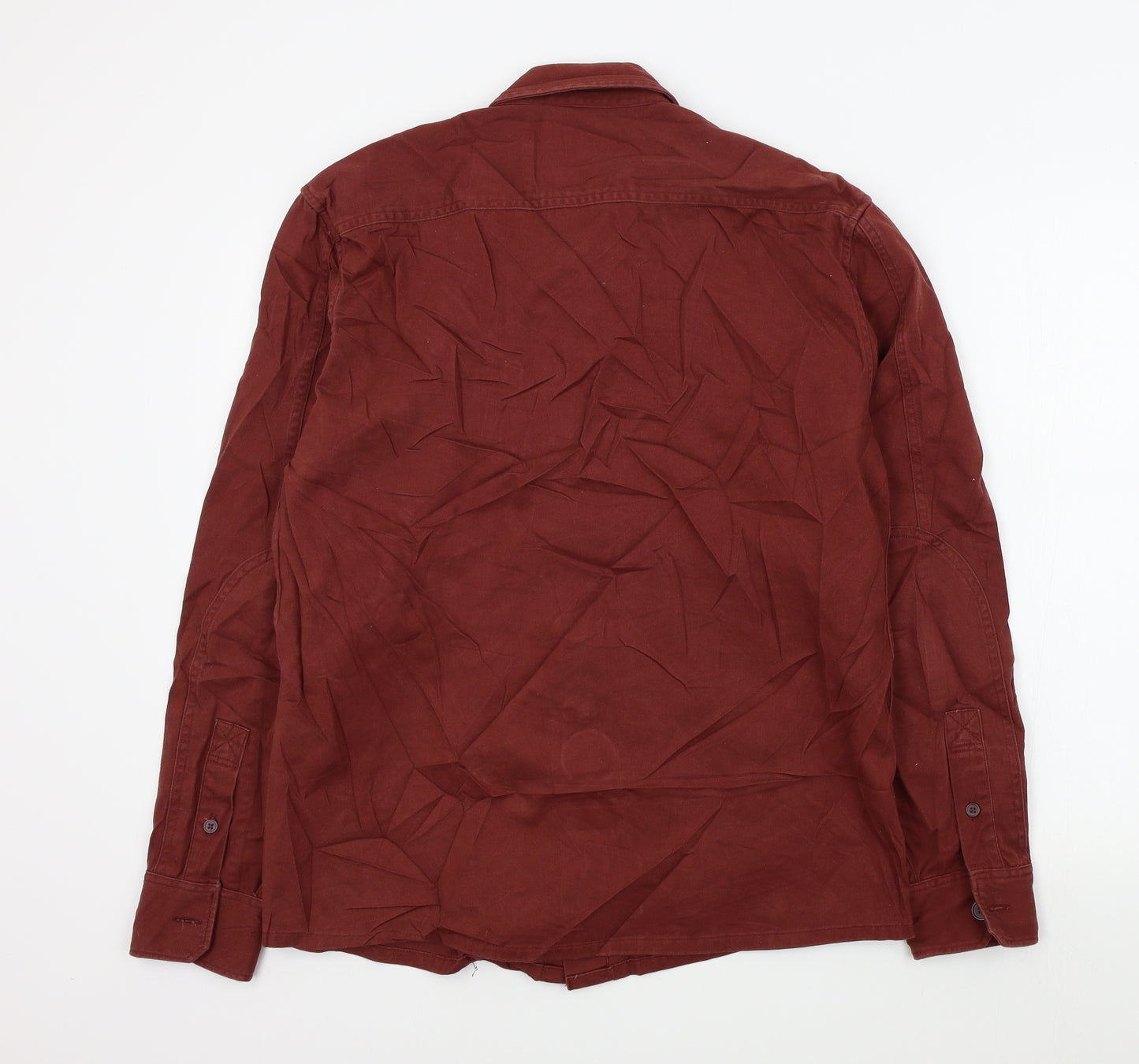 M&S Mens Red    Button-Up Size M