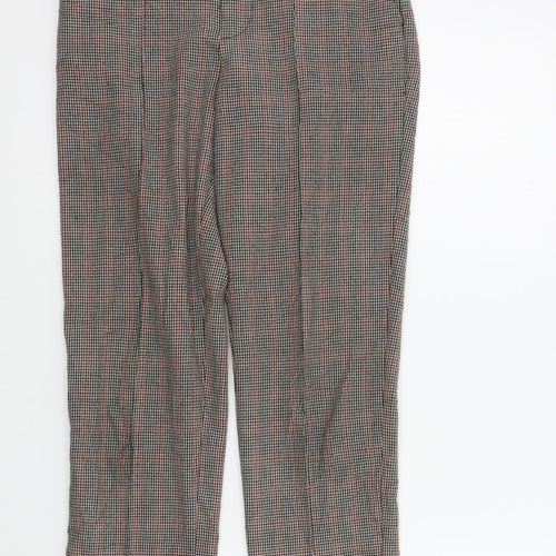 Zara Womens Brown Check  Trousers  Size XS L27 in