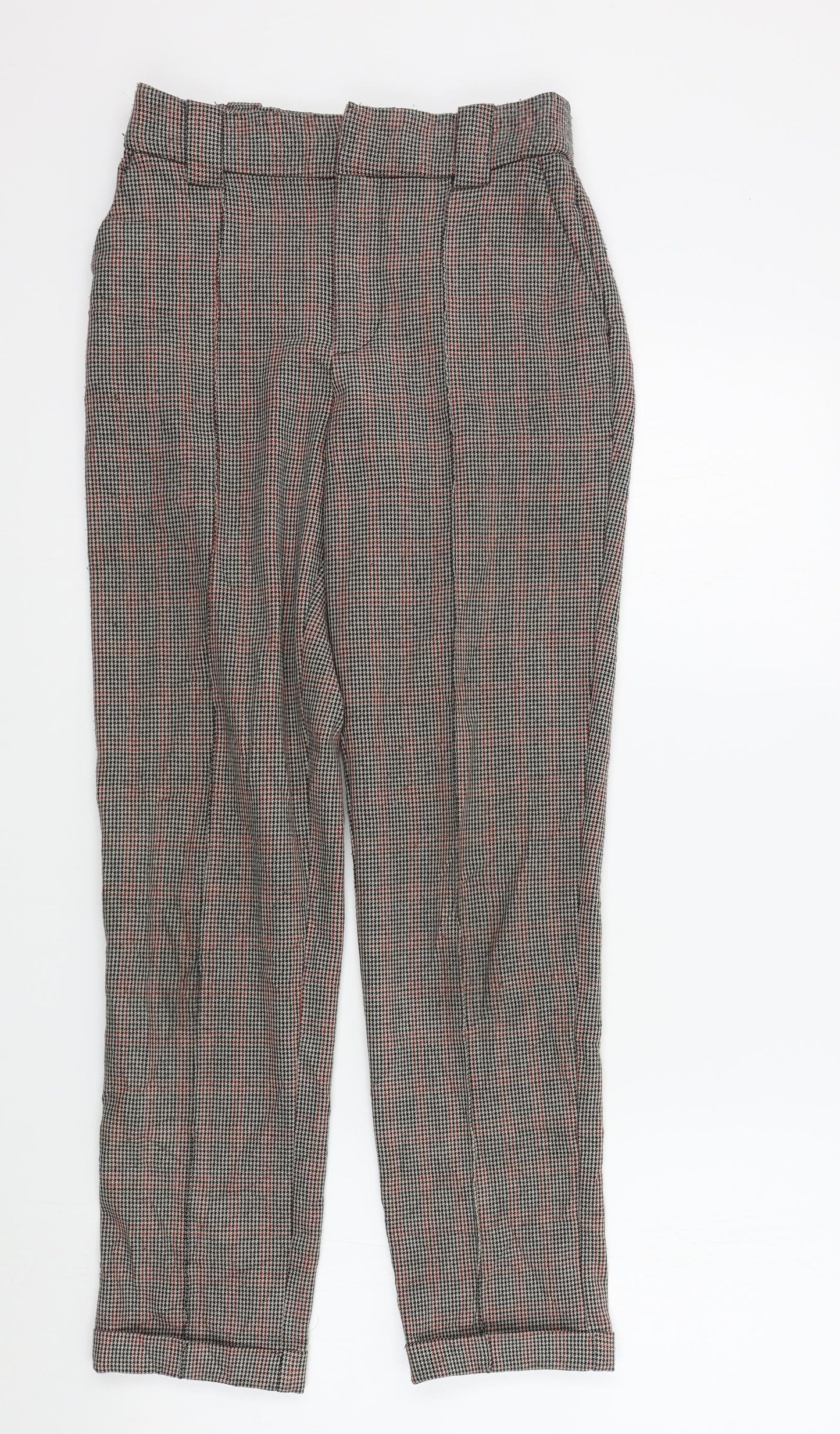 Zara Womens Brown Check  Trousers  Size XS L27 in