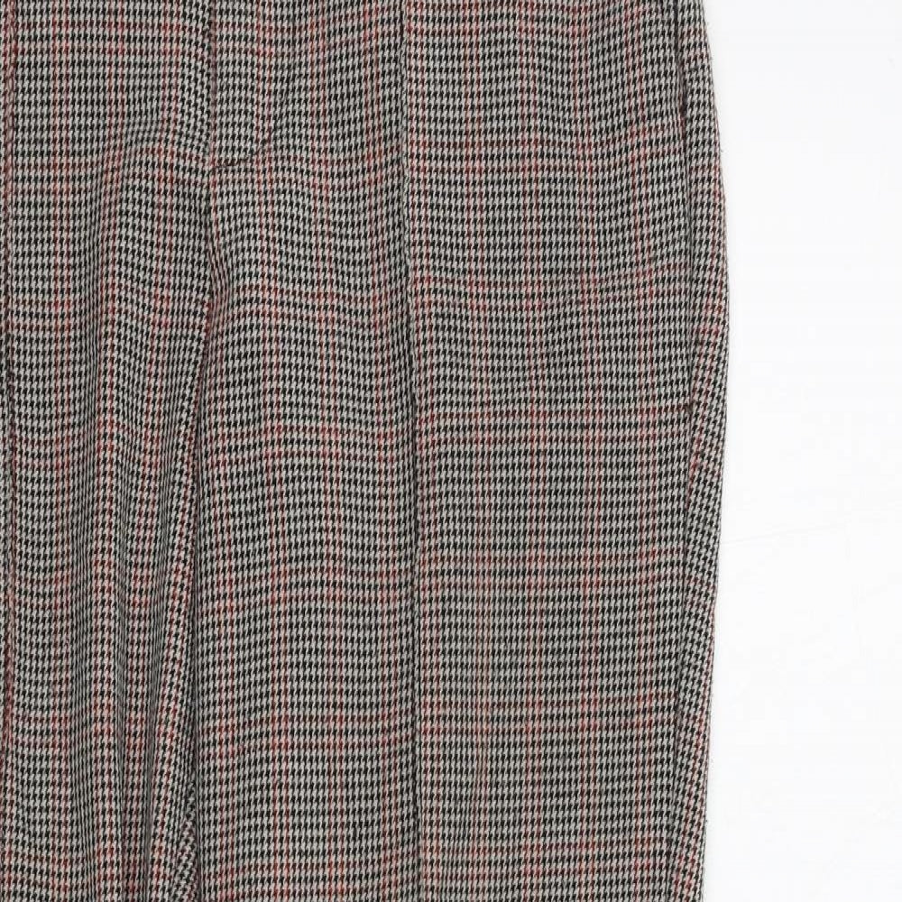Zara Womens Brown Check  Trousers  Size XS L27 in