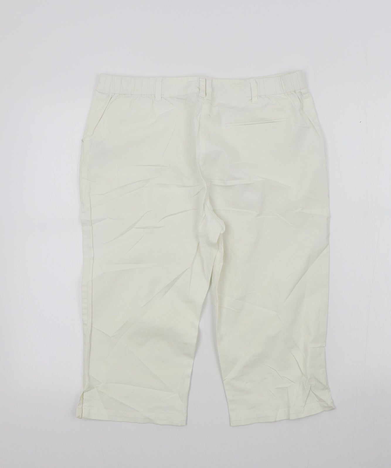 Emreco Womens White   Cropped Trousers  L20 in