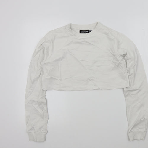 PRETTYLITTLETHING Womens White   Pullover Jumper Size 10