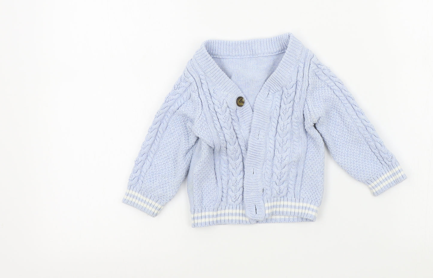 Nutmeg Boys Blue Colourblock  Cardigan Jumper Size 12-18 Months