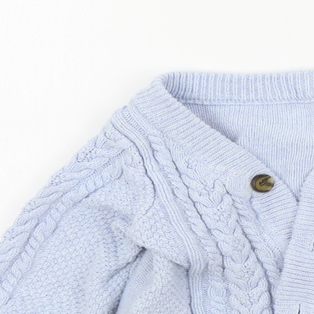 Nutmeg Boys Blue Colourblock  Cardigan Jumper Size 12-18 Months