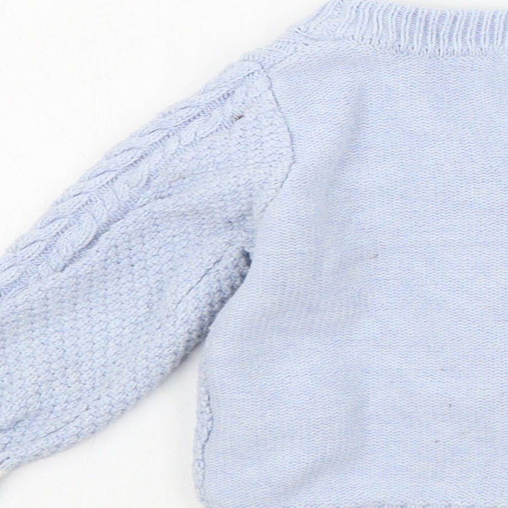 Nutmeg Boys Blue Colourblock  Cardigan Jumper Size 12-18 Months
