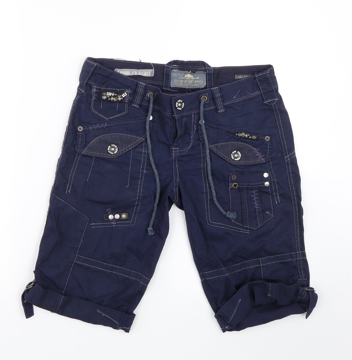 River Island Womens Blue   Bermuda Shorts Size 6