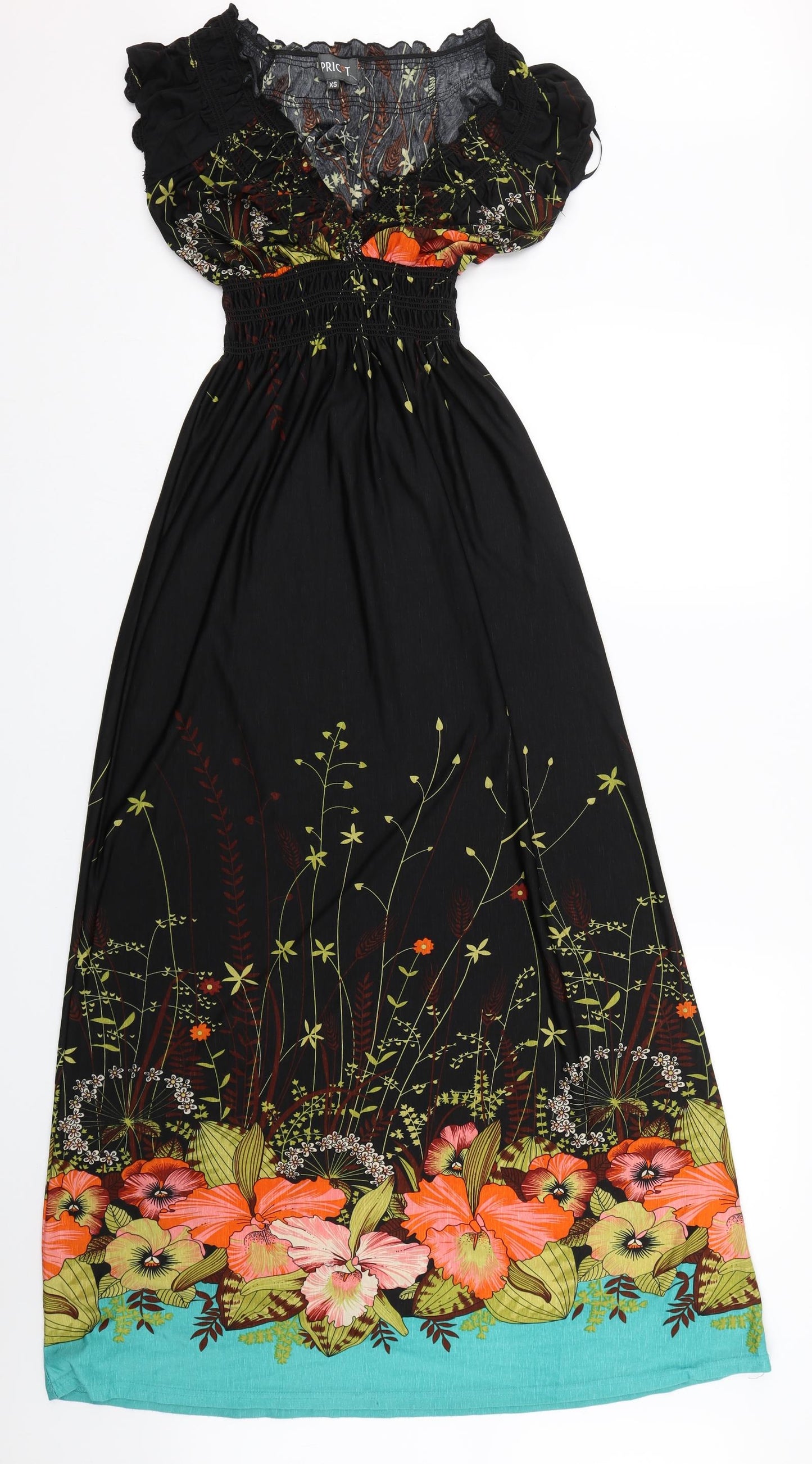 Apricot Womens Black Floral  T-Shirt Dress  Size XS
