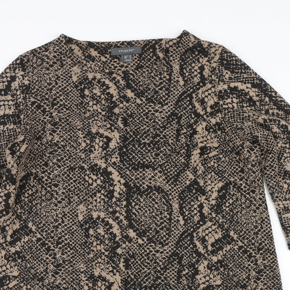Primark Womens Brown Animal Print  Jumper Dress  Size 16