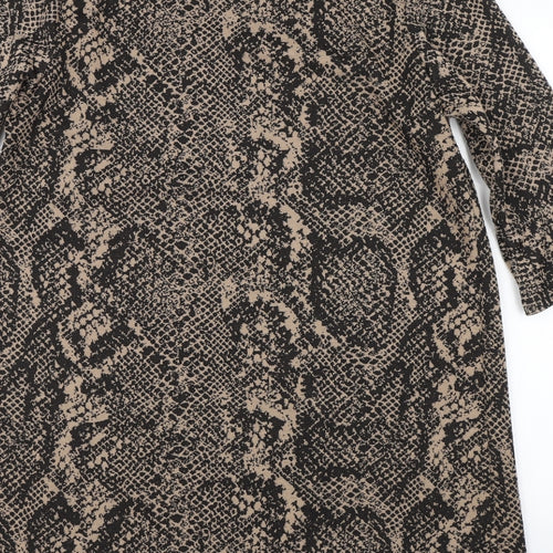 Primark Womens Brown Animal Print  Jumper Dress  Size 16