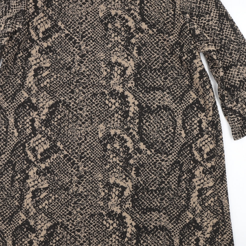Primark Womens Brown Animal Print  Jumper Dress  Size 16