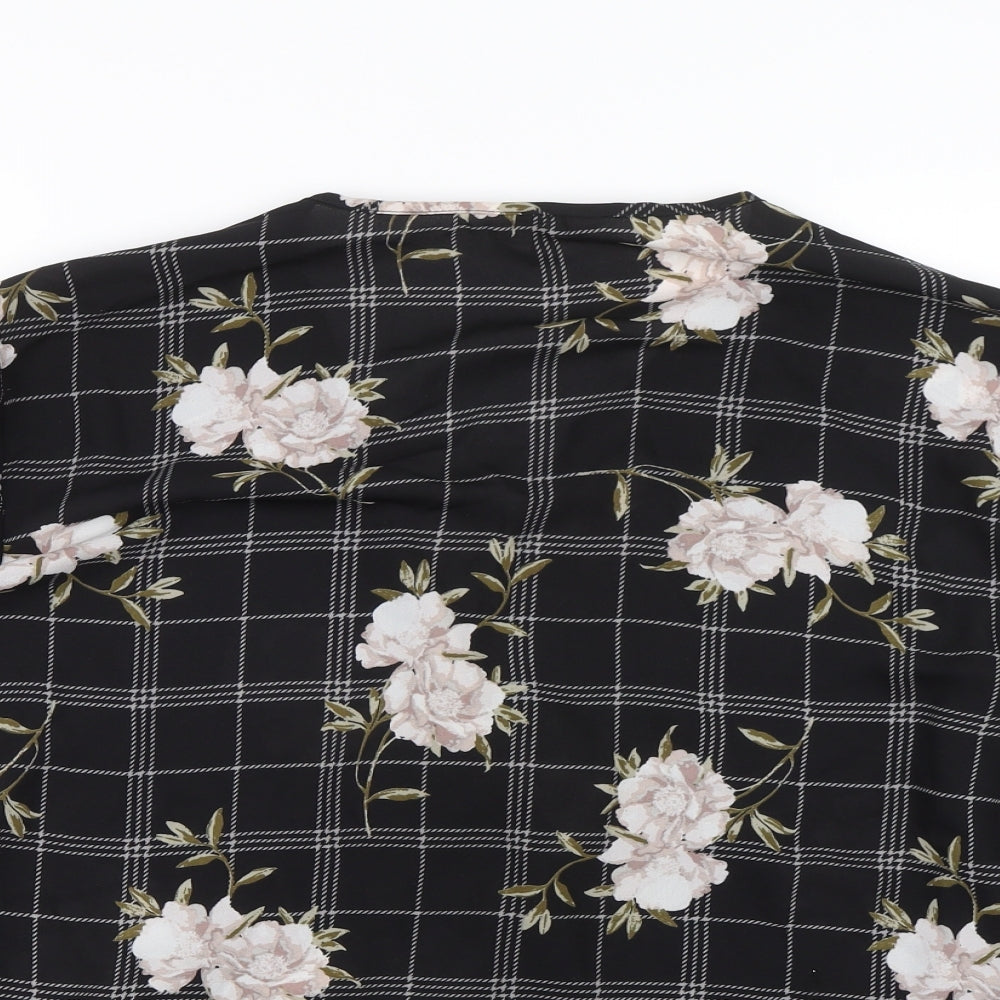 Anthology Womens Black Floral  Basic Blouse Size 24