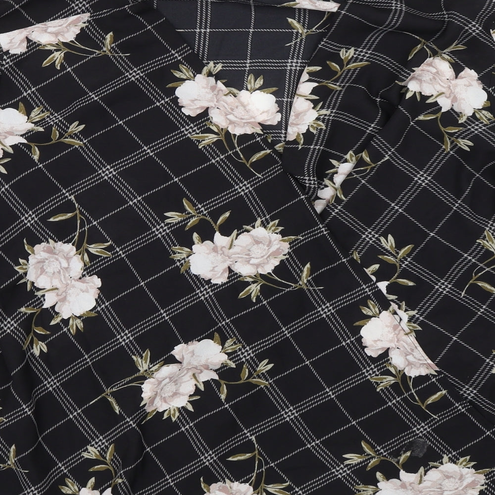 Anthology Womens Black Floral  Basic Blouse Size 24