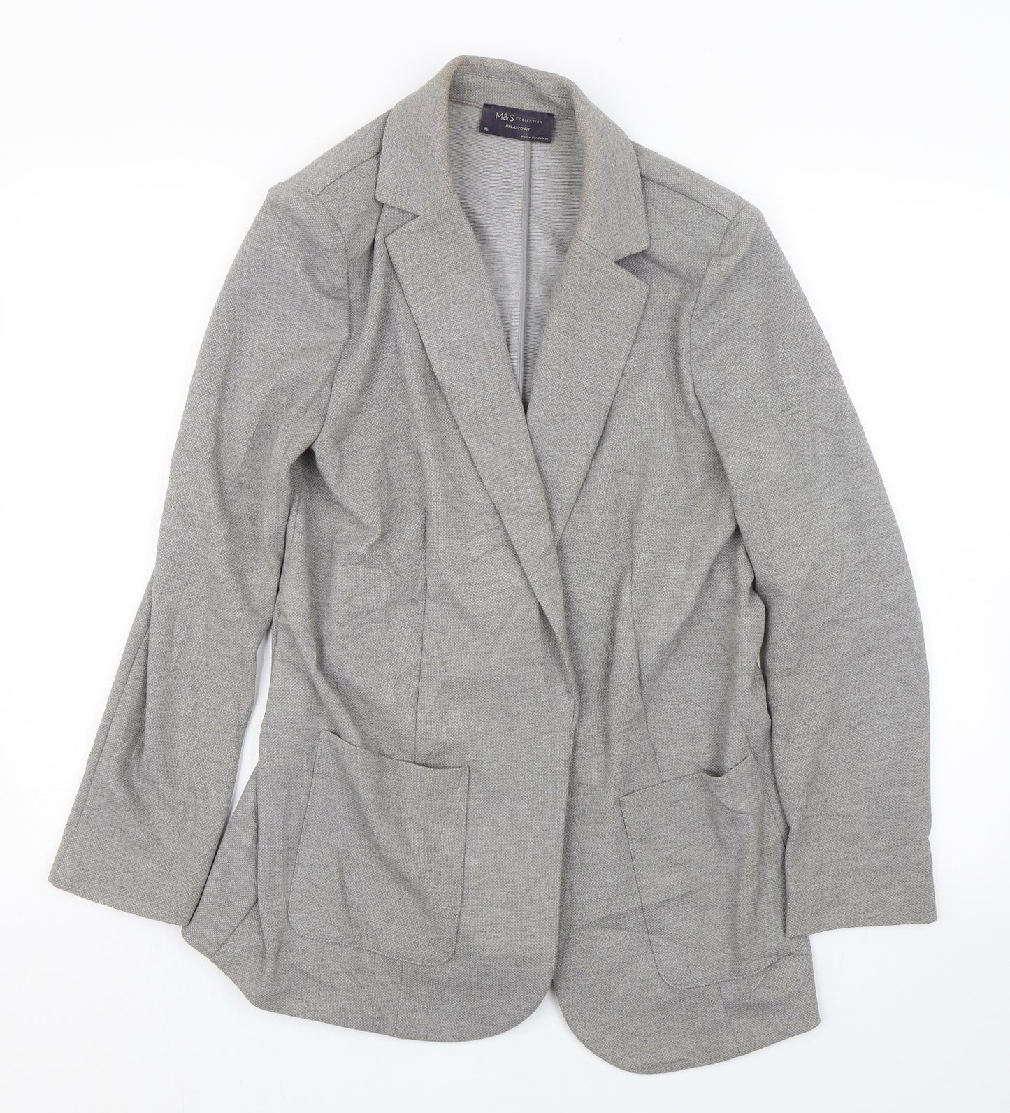 M&S Womens Grey   Jacket Blazer Size 10
