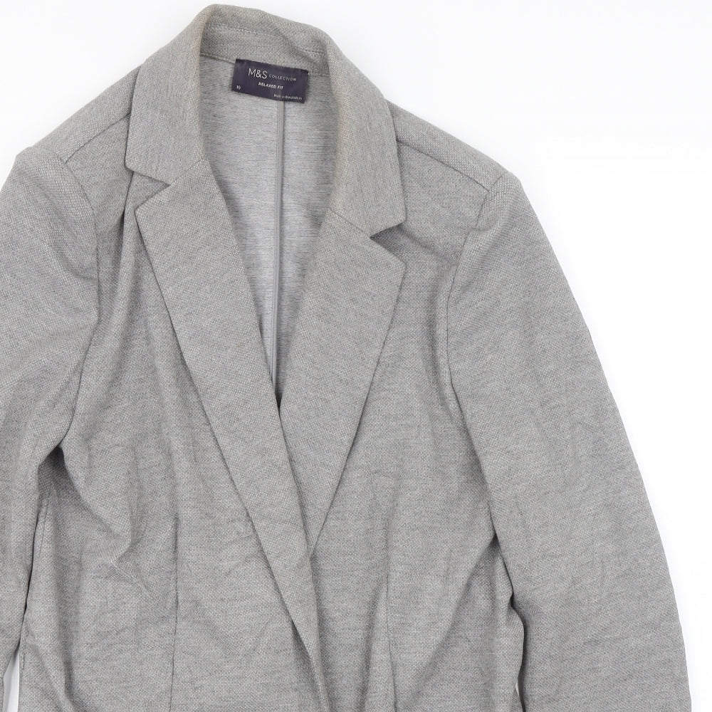 M&S Womens Grey   Jacket Blazer Size 10