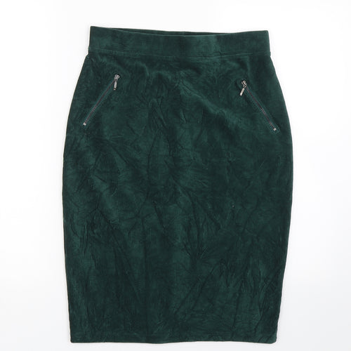 TU Womens Green Striped Corduroy Straight & Pencil Skirt Size 10