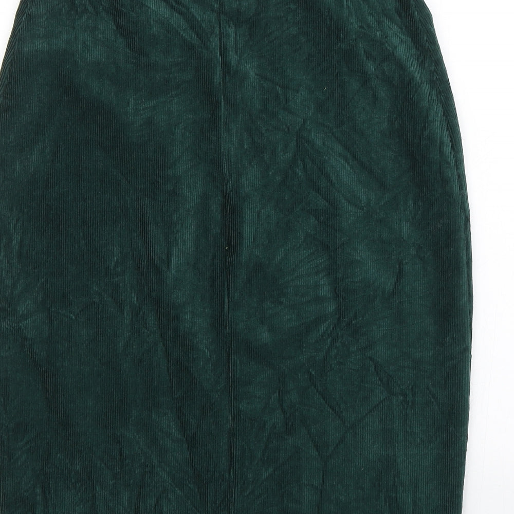 TU Womens Green Striped Corduroy Straight & Pencil Skirt Size 10