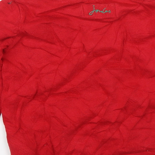 Joules Boys Red  Knit Pullover Jumper Size 5 Years  - Dinosaur