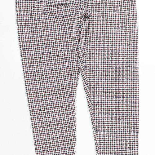 PRETTYLITTLETHING Womens Red Herringbone  Capri Leggings Size 4 L29 in