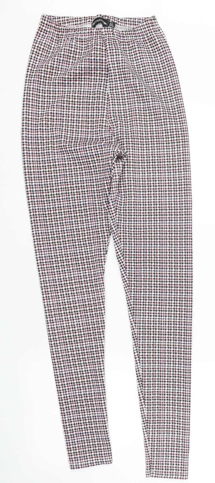 PRETTYLITTLETHING Womens Red Herringbone  Capri Leggings Size 4 L29 in