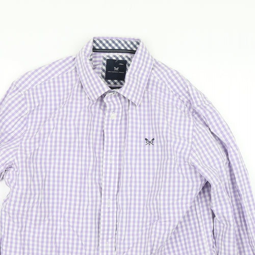 Crew Clothing Mens Purple Check   Dress Shirt Size M
