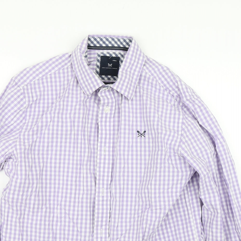 Crew Clothing Mens Purple Check   Dress Shirt Size M