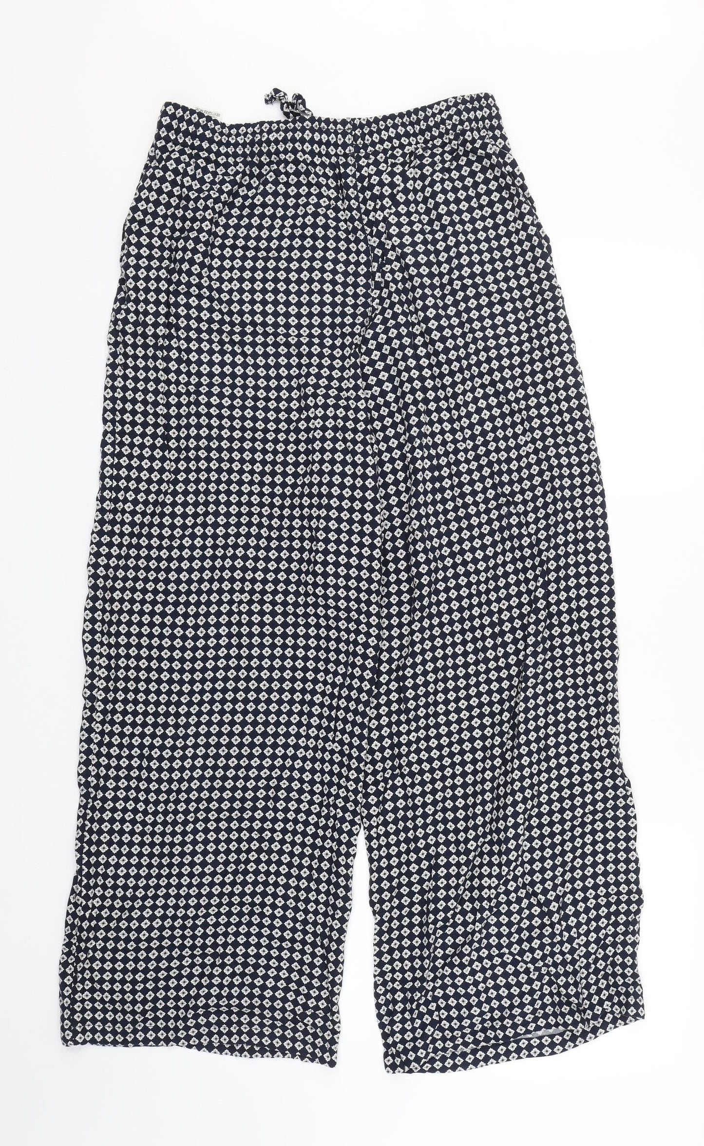 Uniqlo Womens Black Floral  Capri Trousers Size S L25 in