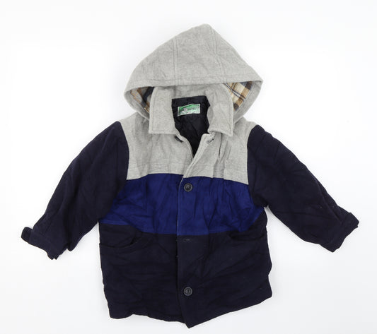 Front view of Linea boys’ grey trench coat coat, size 7-8, years