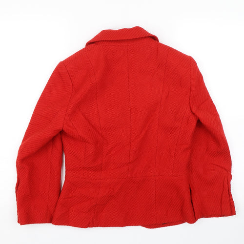 M&S Womens Red   Jacket Coat Size 8