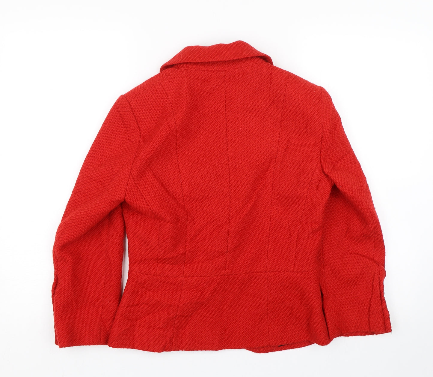M&S Womens Red   Jacket Coat Size 8