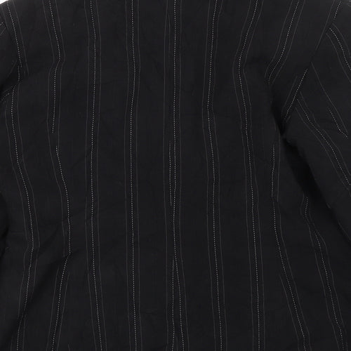 M&Co Womens Black Striped  Jacket Suit Size 16