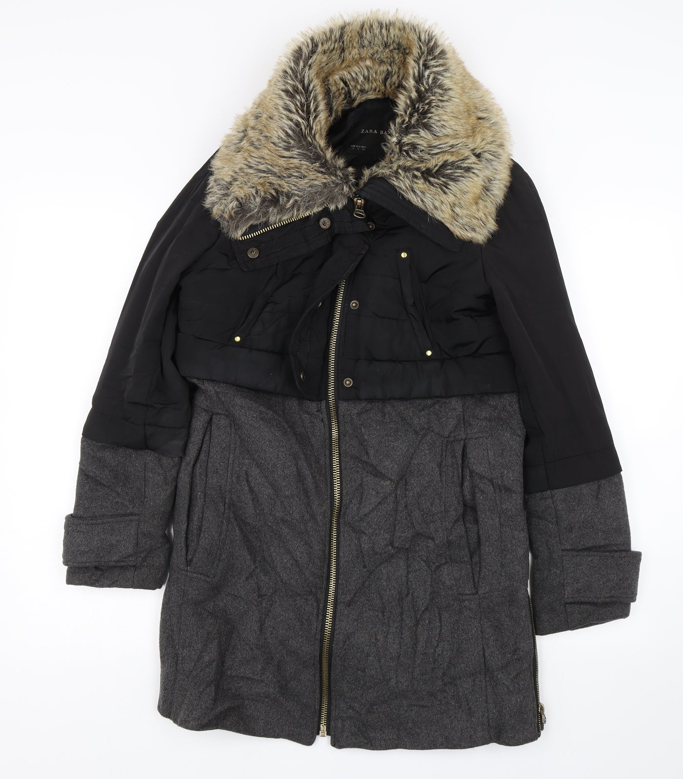 Zara Womens Grey   Overcoat Coat Size S