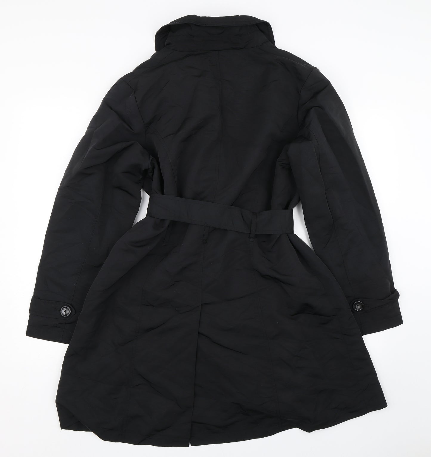 M&S Womens Black   Trench Coat Coat Size 16