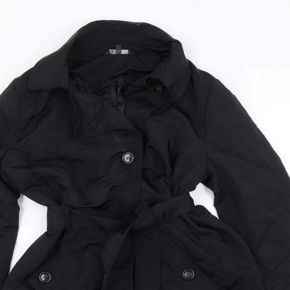 M&S Womens Black   Trench Coat Coat Size 16