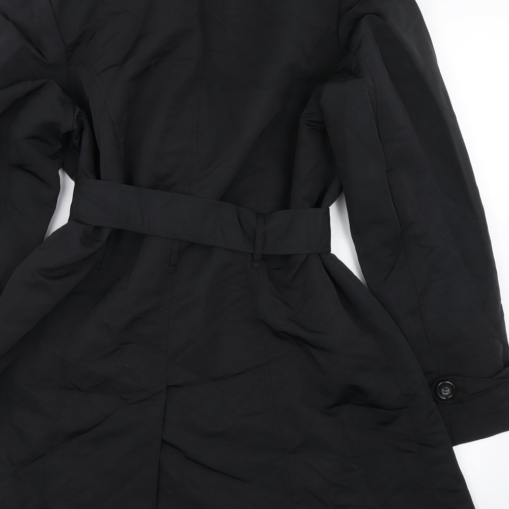 M&S Womens Black   Trench Coat Coat Size 16