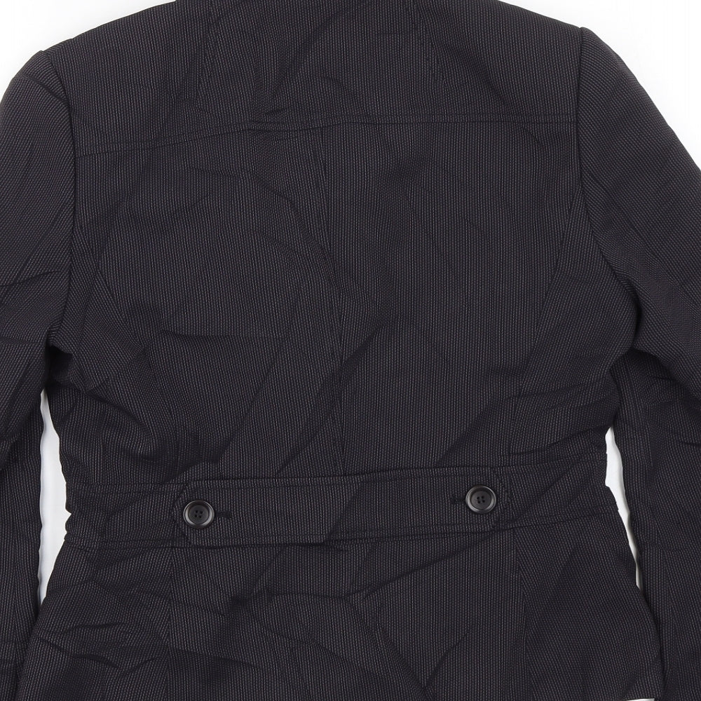 Planet Womens Black Striped  Jacket Suit Jacket Size 10