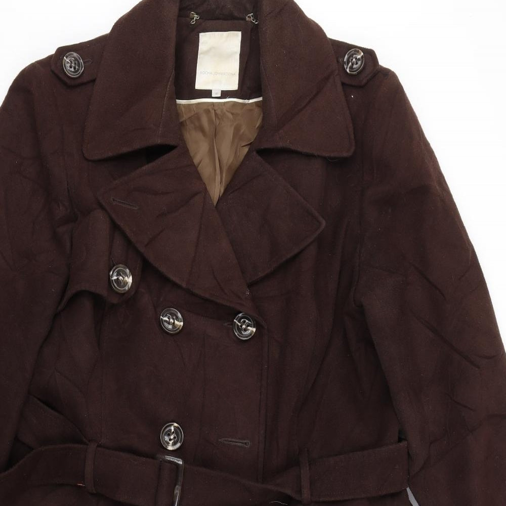John Rocha Womens Brown   Overcoat Coat Size 18