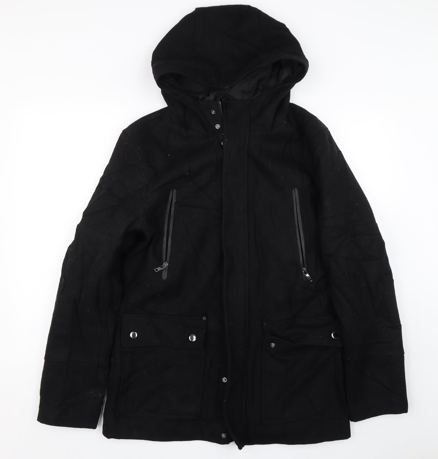 Zara Mens Black   Trench Coat Coat Size M