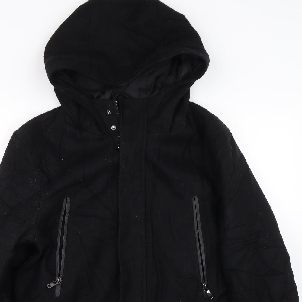 Zara Mens Black   Trench Coat Coat Size M