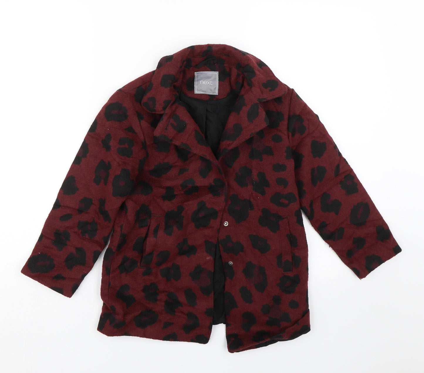 NEXT Girls Red Animal Print  Overcoat Coat Size 7 Years