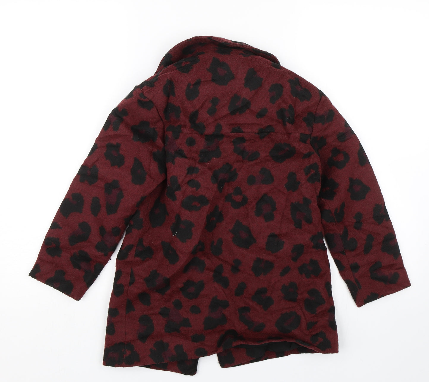 NEXT Girls Red Animal Print  Overcoat Coat Size 7 Years