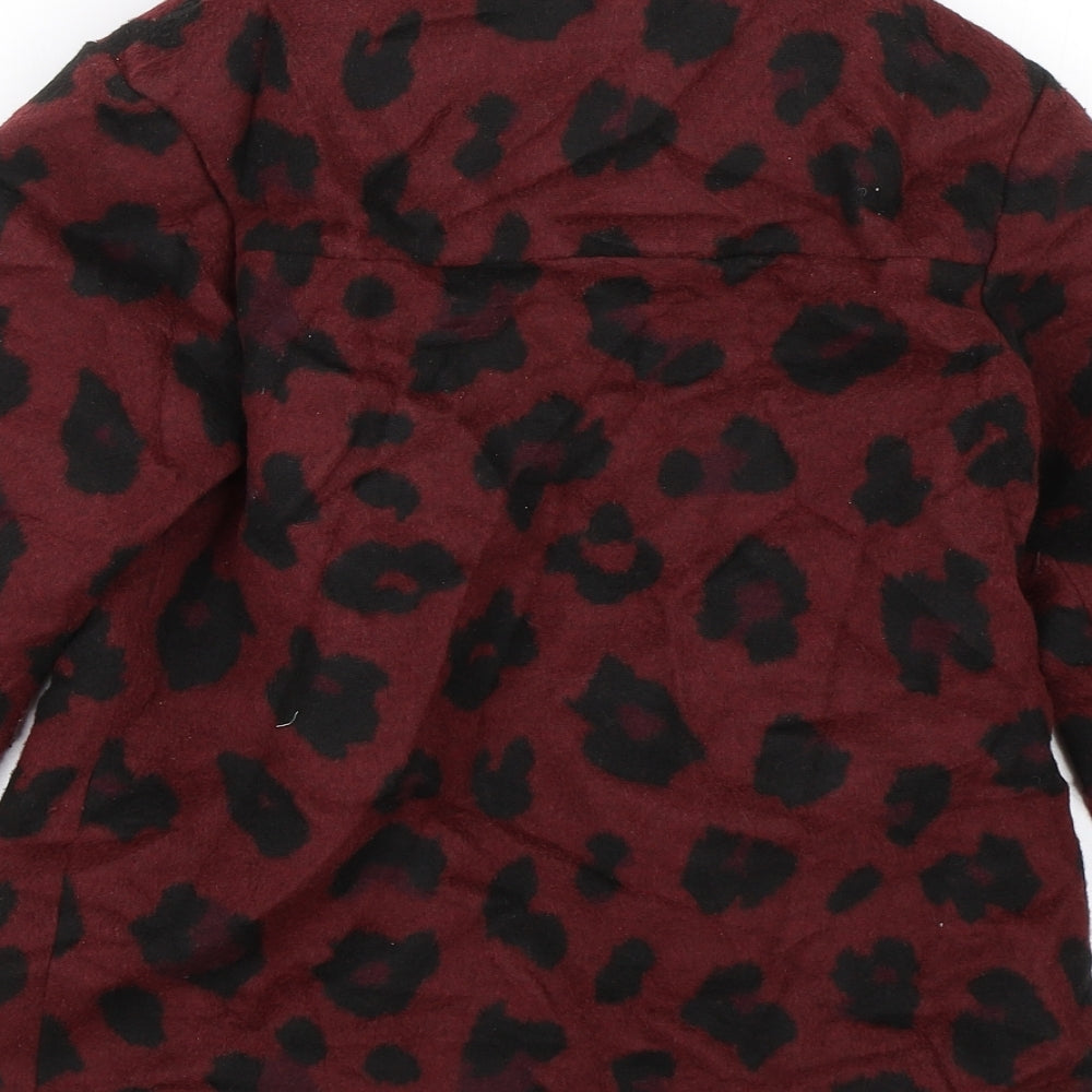 NEXT Girls Red Animal Print  Overcoat Coat Size 7 Years