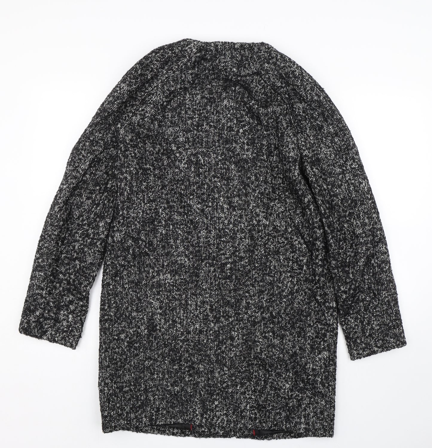 M&S Womens Black   Overcoat Coat Size 8