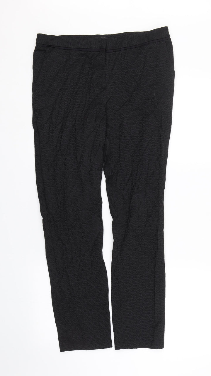 Jobis Womens Black Argyle/Diamond Trousers Size 12 L27 in