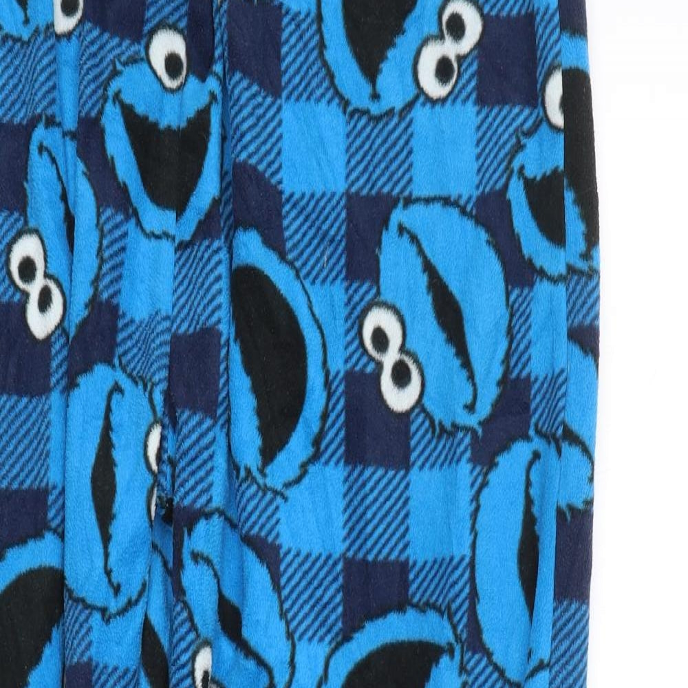 George Womens Blue Check   Pyjama Pants Size L  - Cookie Monster